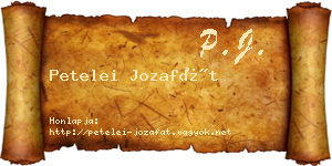 Petelei Jozafát névjegykártya